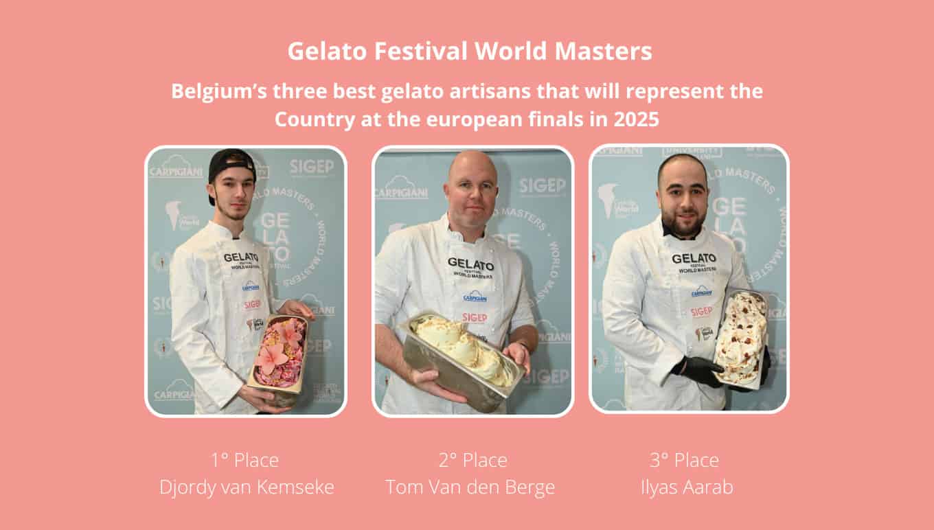 Gelato Festival World Masters: announcing Belgium’s three best gelato artisans that will represent the country at the european finals in 2025